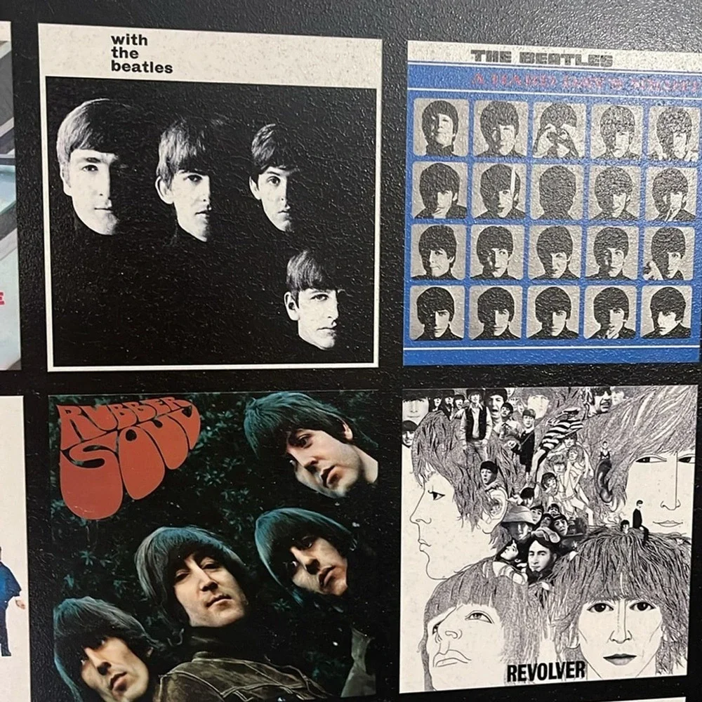 The Beatles Album‎ Cover Collage Framed Art 34x24 Glazed Wall Decor Black Frame